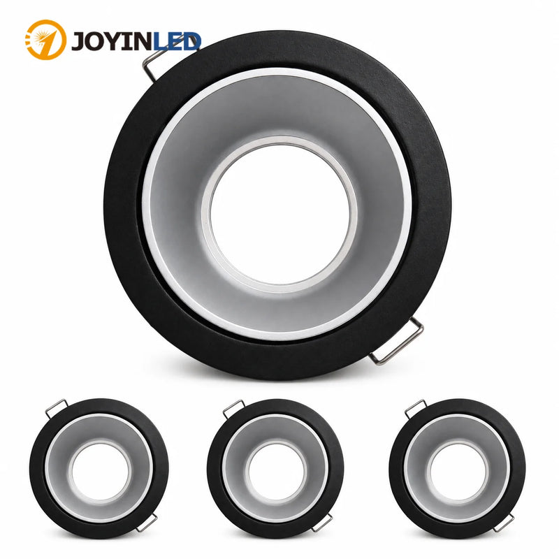 JOYINLED 1/4PCS Aluminum Round Downlight Frame GU10 MR16 Recessed Spotlight Ceiling Light Trim Black Gold Silver Lamp Housing