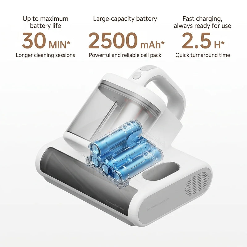 MIJIA Dust Mite Vacuum Cleaner 3 Pro,17kPa Suction,UV Sterilisation,3 Clean Modes,Smart Mite Detection,CN Version With Adapter