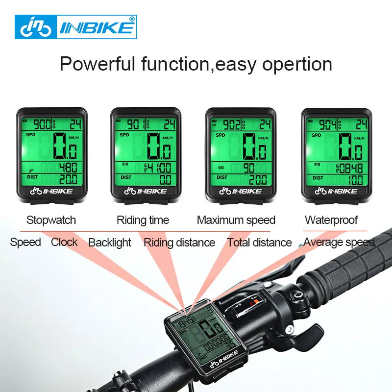INBIKE Bicycle Computer Speedometer Wireless Wired Waterproof Road Bike MTB Cycling Odometers Watch LED Digital Bike Accessories