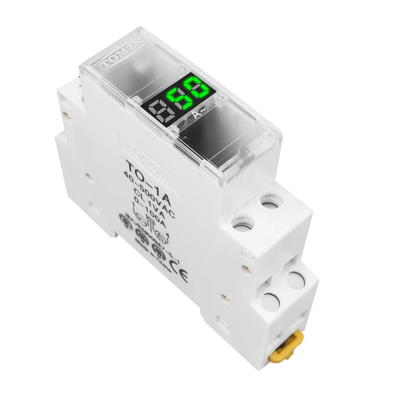TOMZN DIN Rail 18mm AC 40-500V 220V 380V Voltage Meter Ammeter Single Three Phase Modular Indicator LED Digital Display Detector