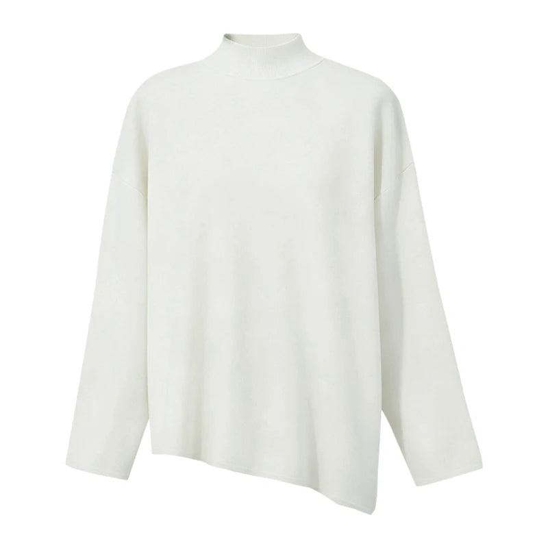 Amii Women's Mock Neck Knit Sweater Long Sleeve Drop Shoulder Oversized Casual Commuter Top Winter 2026 Women Clothing 12644004