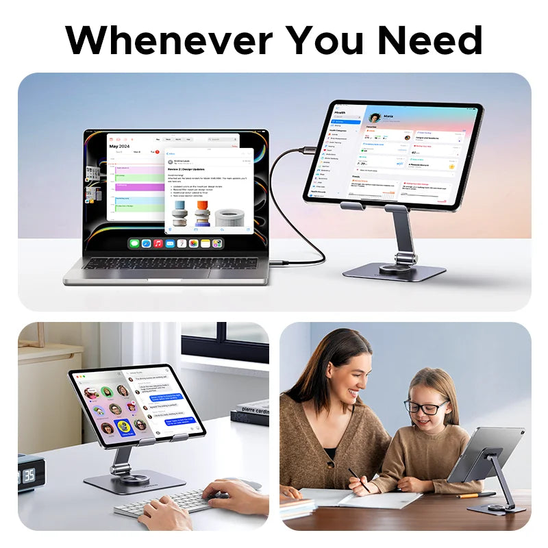 UGREEN Tablet Phone Stand For iPad Pro iPhone Xiaomi Tablet Support 360°Rotatable Aluminum iPad Stand Laptop Stand Tablet Holder