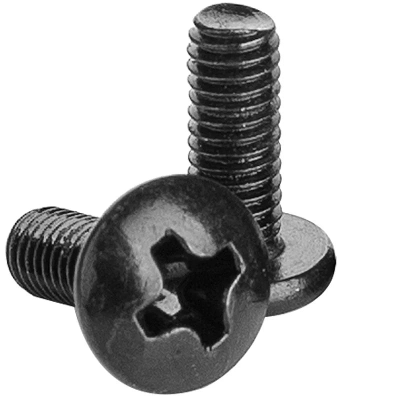 DIVEDEER 10~100pcs M2 M2.5 M3 M3.5 M4 M5 M6 Black Plated Electronic Carbon Steel Cross Phillips Truss Mushroom Head Screw Bolt