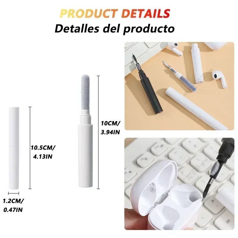 ឈុតសម្អាតសម្រាប់ Airpods Pro 1 2 3 ឧបករណ៍សម្អាតពហុមុខងារជាមួយជក់សម្រាប់កាសស្តាប់ត្រចៀកឥតខ្សែកាសប៊្លូធូស