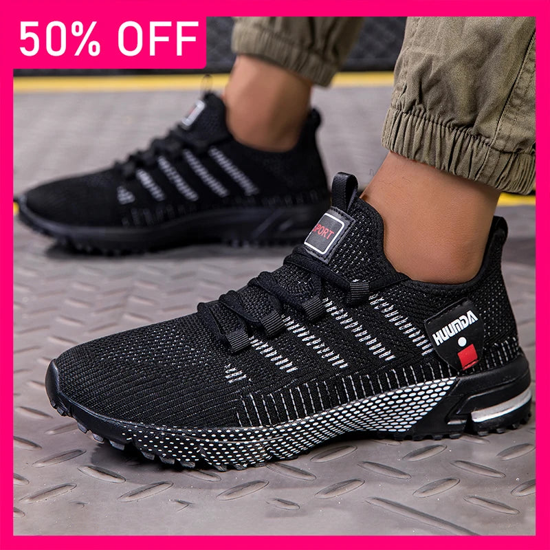 Men Sports Shoes Trend Mesh Breathable Leisure Lace Up Soft Soled Sports Shoes 2026 New Comfortable Versatile Tennis Shoes