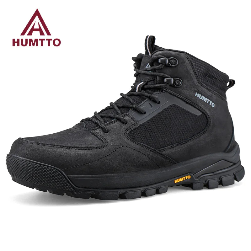 HUMTTO Mens Hiking Boots Breathable Sneakers for Man Outdoor Sneakers Genuine Leather Men Sports Shoes Winter Wool Trekking Shoe