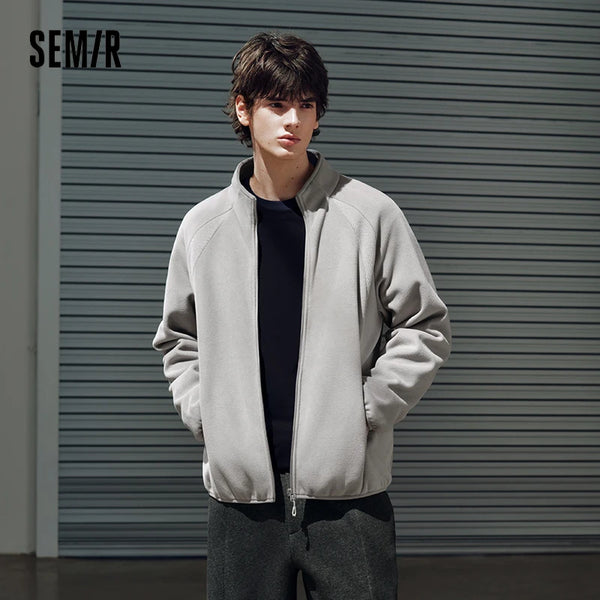 អាវក្រៅរដូវរងាបុរស Semir ប្រឆាំងនឹងឋិតិវន្ត អាវក្រណាត់ប៉ូល កអាវឈរ ដៃអាវ Raglan ឆ្នាំ ២០២៦ សម្លៀកបំពាក់រដូវរងាថ្មីប្រចាំថ្ងៃ រចនាប័ទ្មទីក្រុង ធម្មតា