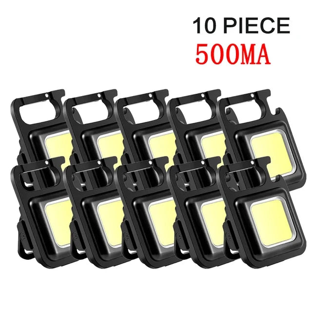 ភ្លើងការងារ COB 5PCS ភ្លើងពិលខ្នាតតូចចល័ត ចង្កៀងកូនសោរ 4 ភ្លើង LED ក្រៅផ្ទះ ការពារទឹក ភ្លើងសម្រាប់បោះតង់ ភ្លើងនេសាទ ភ្លើងពិលសម្រាប់ប្រើប្រាស់បន្ទាន់