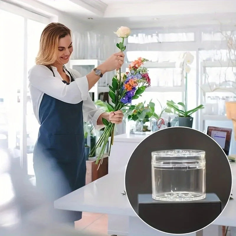 2pcs Spiral Flower Stem Holders, Transparent Plastic Flower Arrangement Holder Compatible with Large and Small Flower Stems.