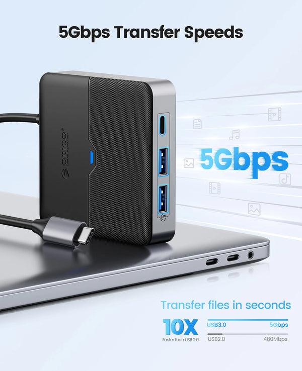 ORICO Type C Docking Station USB 3.0 HUB 4K60Hz HDMI-compatible RJ45 PD Adapter for Macbook iPad Air M1 PC Accessories Splitter