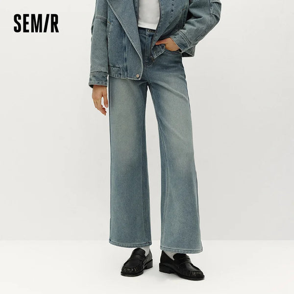 ខោខូវប៊យ Semir សម្រាប់នារី ជើងធំ មានស្រទាប់ក្រណាត់រោមចៀម លាងសម្អាត ក្តៅ ទន់ រចនាបថរដូវរងាឆ្នាំ 2026 ប្រវែងពេញ