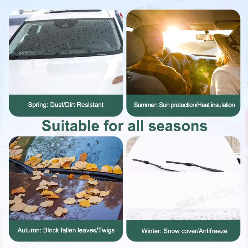 SEAMETAL Car Snow Shield Frost Prevention Front Windshield Sunshade Car Recorder Opening Design Snow Shield Car Protection Cover