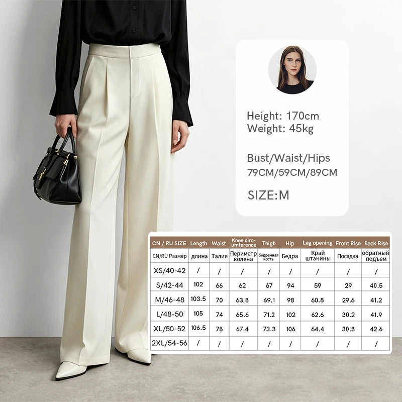 Amii Women's Wide Leg Pants Loose Fit Casual Business Versatile Minimalist Long Trousers Autumn Pants Female Clothing 12613009