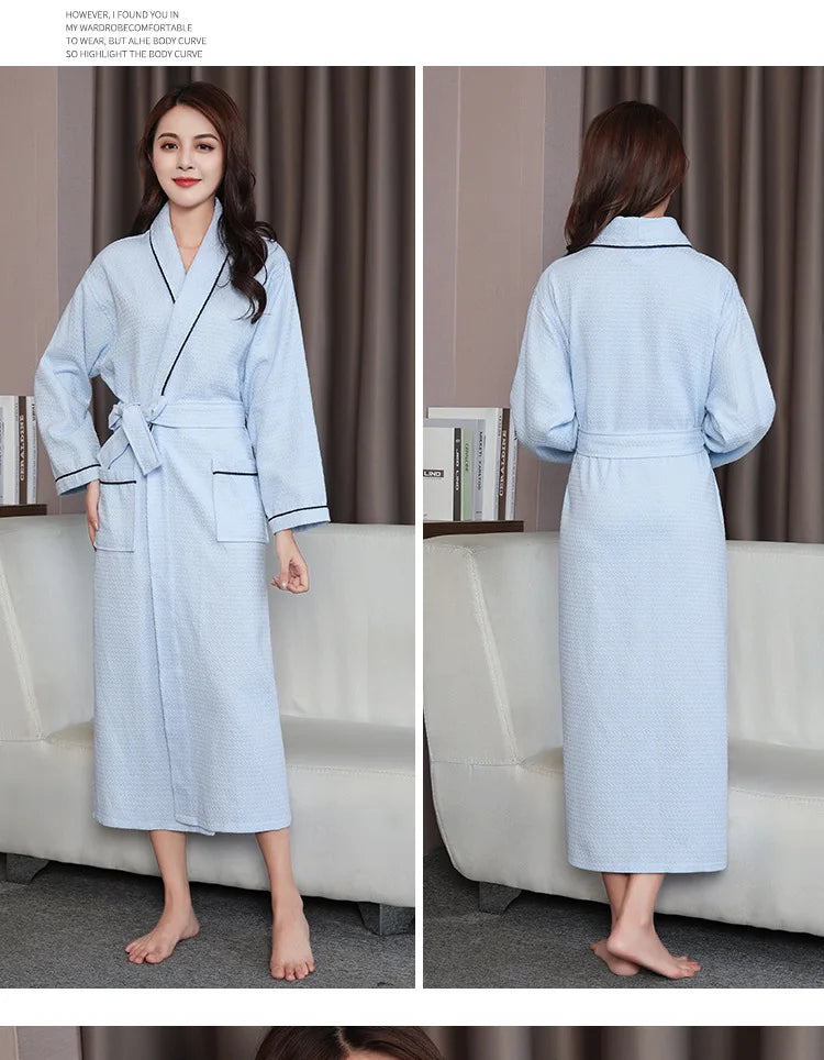 អាវងូតទឹក Kimono សម្រាប់នារី ទំហំធំ រលុង រដូវស្លឹកឈើជ្រុះ រដូវរងា អាវងូតទឹកដៃវែង កប្បាស 100% រ៉ូបងូតទឹក អាវគេងសម្រាប់ងូតទឹក ប៉ាហ្សាម