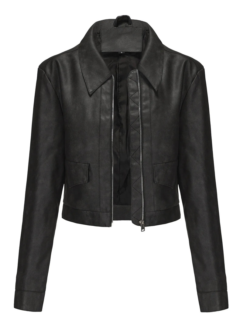 Women's Pink Short Jacket, Single Breasted Lapel PU Coat, Fashion Casual Faux Leather Jackets, Black, Beige, Brown, Coffee Tops.