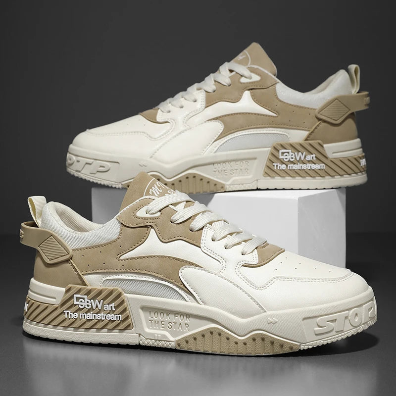 Men's thick-sole casual shoes Four seasons new flat comfort outdoor Fashion walking students soft sole Joker sports board shoes