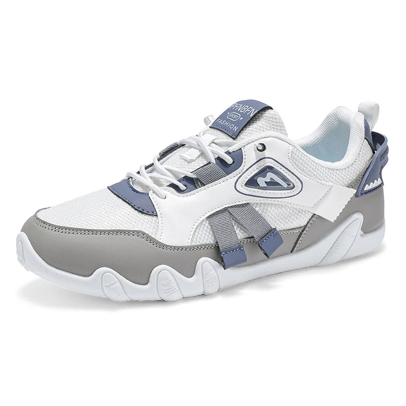 Men's flat casual shoes four seasons fashion soft-sole anti-slip comfort outdoor walking breathable light running sports shoes