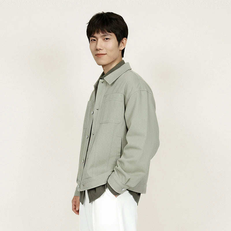 Semir Classic Jacket Men Spring Lapel Fleece Commute Basic Versatile Slightly Loose Structured Silhouette Casual Top
