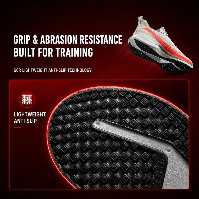 ស្បែកជើងរត់ប្រណាំងបុរស Li-Ning RED HARE 9 PRO BOOM Cushion Rebound ខ្យល់ចេញចូលបាន ឆ្លុះបញ្ចាំងពន្លឺ ទ្រនាប់ស្បែកជើង ARPW001