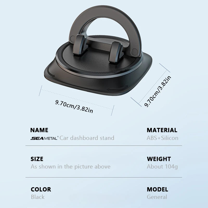 SEAMETAL 360 Degree Rotatable Mobile Phone Holder Anti Slip Car Dashboard Phone Mount Stand GPS Support in Car for All Phones