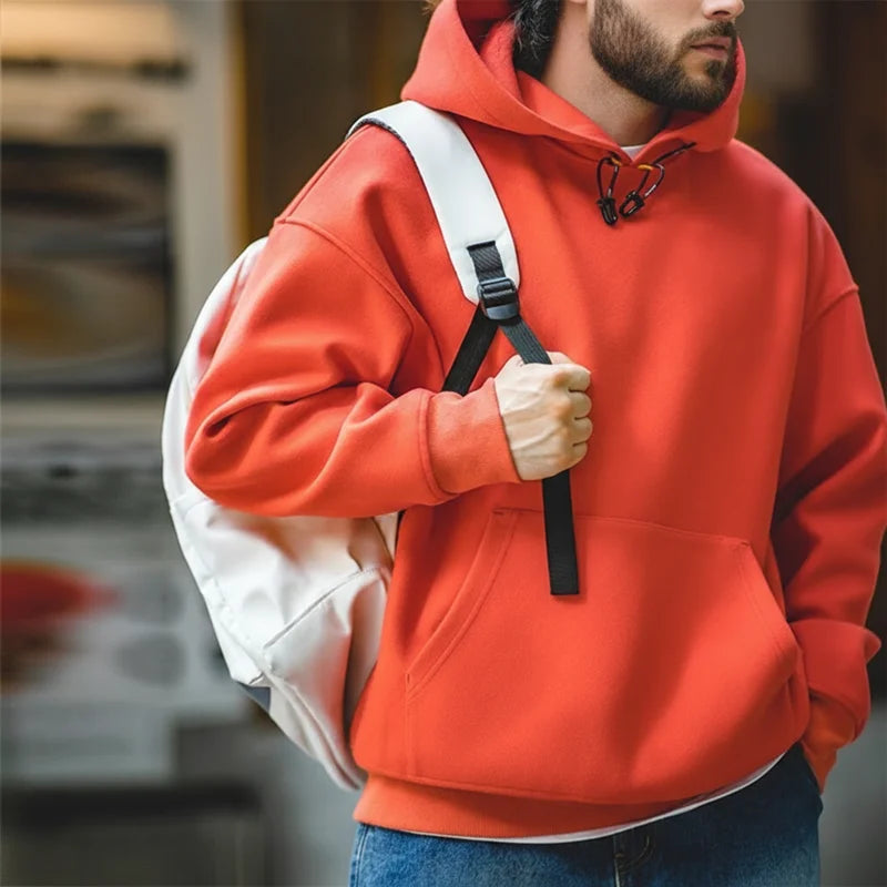 Maden New American Casual Heavy Hoodies Sweatshirt Cleanfit Silhouette Loose Pullover Outdoor Oversize Thermal Tops men's autumn