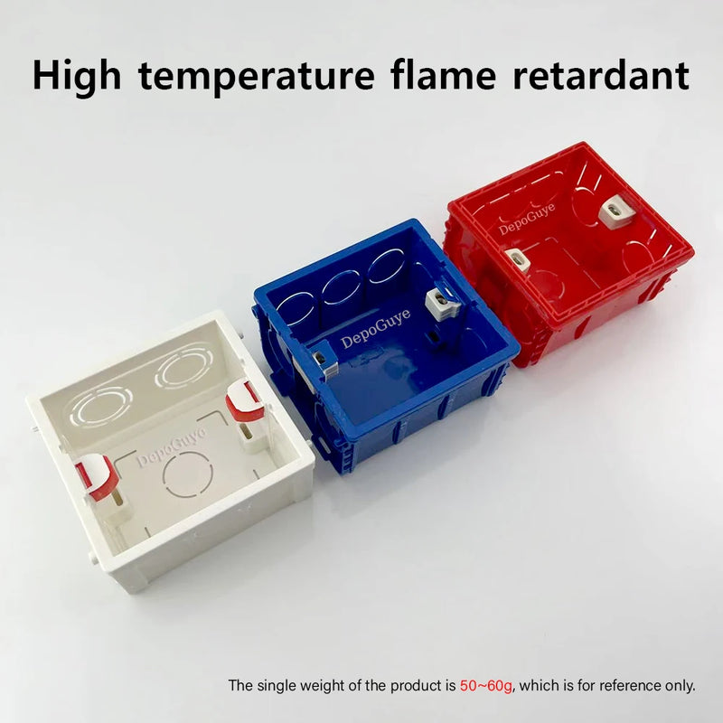 Model 86 General Electric mounting box, switch socket junction box hidden inside mounting box, electrical socket and accessories