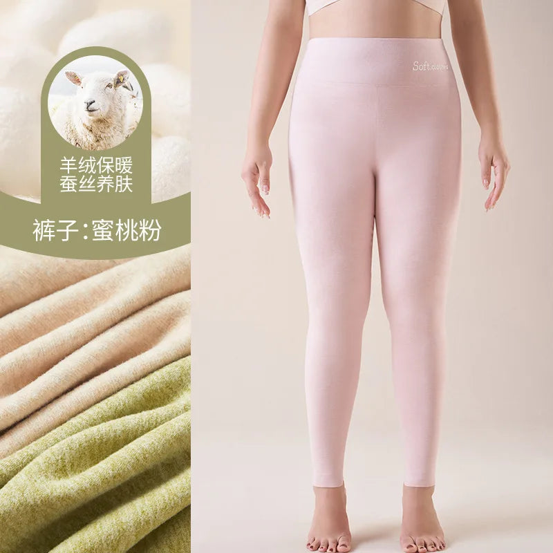 M-5XL Big Size Wool Velvet Warm Pajamas Pant New Autumn Winter Leggings Sleepwear For Sleeping Trousers Women Pantalon Pyjama
