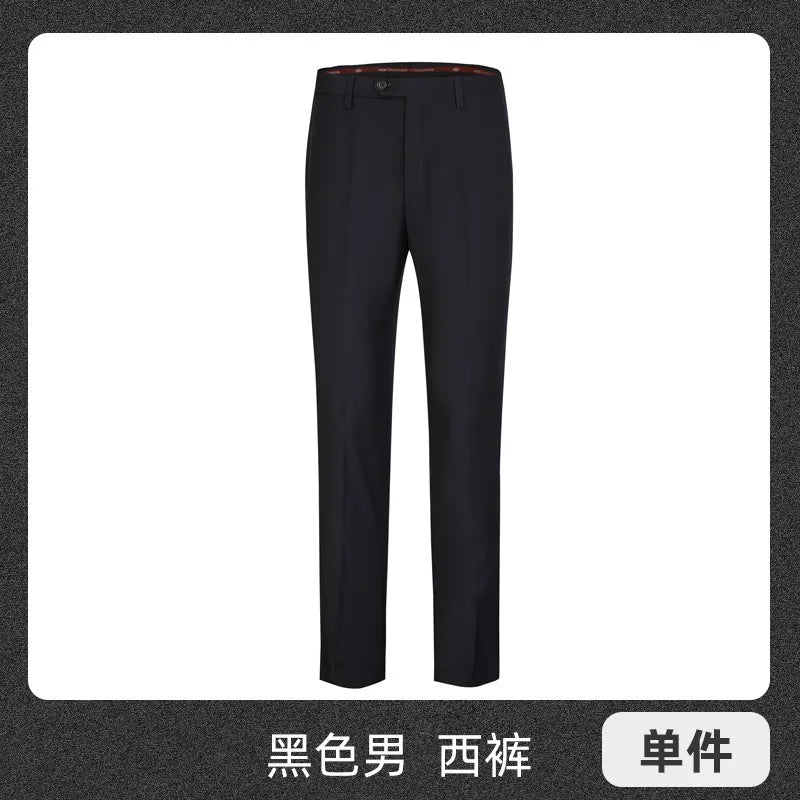 2026 New Women's Blue Plain-colored Slacks, Non-iron Men's Business/office Formal Trousers, Available in Black, Gray.