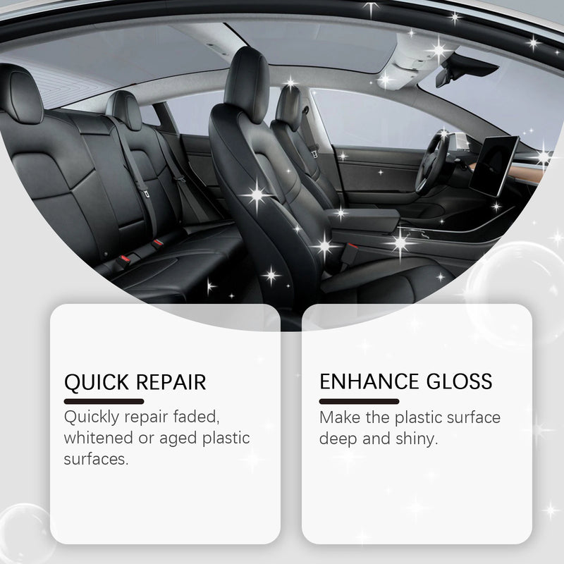 SEAMETAL Car Plastic Restorer Crystal Clear Auto Interior Leather & Panel Renewal Wax Back To Black Gloss Car Polish Wax Cream