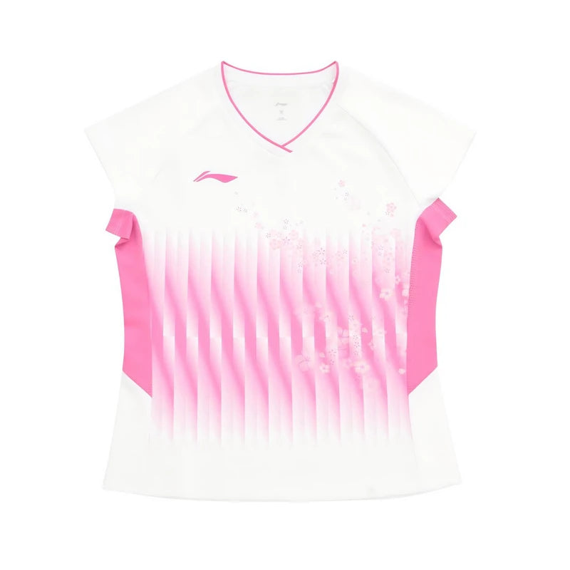 អាវយឺតវាយសី Li-Ning សម្រាប់នារី LN DRY 100% Polyester ដែលអាចដកដង្ហើមបាន សម្រាប់ហ្វឹកហាត់ អាវ LiNing សម្រាប់ប្រកួតអាជីព AAYW210