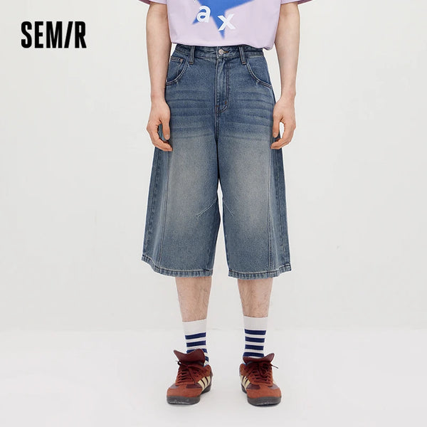 ខោខ្លី Semir Denim សម្រាប់បុរស រដូវក្ដៅឆ្នាំ 2026 ជើងធំ បោកគក់ រចនាបថទីក្រុង បែប Street បែបបុរាណ ប្រវែងជង្គង់