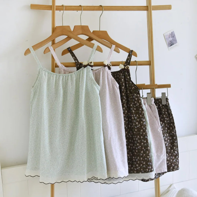 Summer Pajamas Women’s Loungewear Sleepwear Night Wear for Ladies Pure Cotton Home Wear 2PCS Sleeping Suits 2026 New Pijama