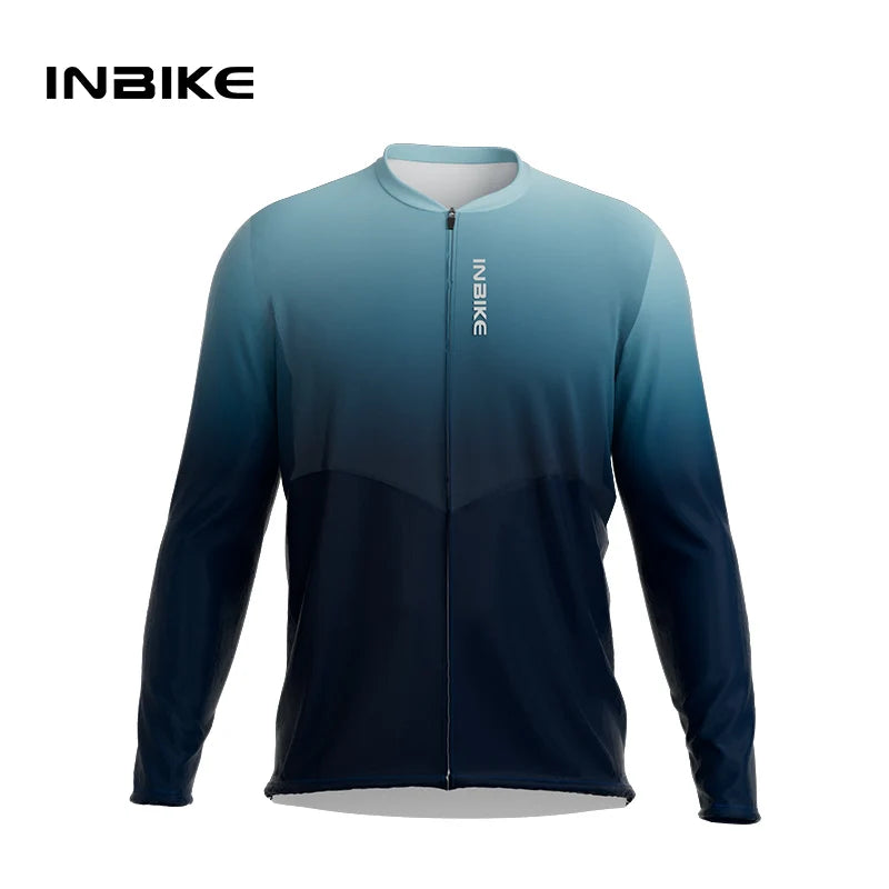 INBIKE Men's Cycling Long Sleeve Jersey Wide Plus Size MTB Bicycle T-Shirts Spring  And Autumn Mountain Road Bike Riding Clothes