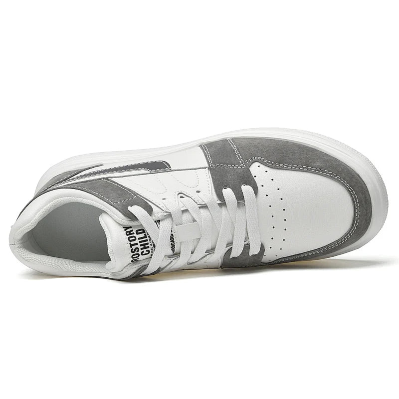 Spring Autumn Mens Fashion Genuine Leather Casual Sneakers Men High Top Skateboarding Shoes Comfortable Dropshipping