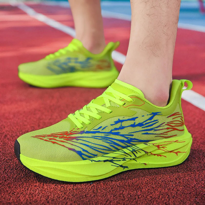 Men's casual speed sneakers spring summer soft sole comfort outdoor racing running shoes breathable light students sports shoes