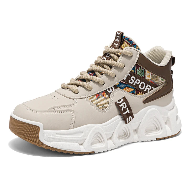 Men's high-top casual sneakers four seasons new breathable lightweight soft-sole outdoor racing running shoes speed sports shoes