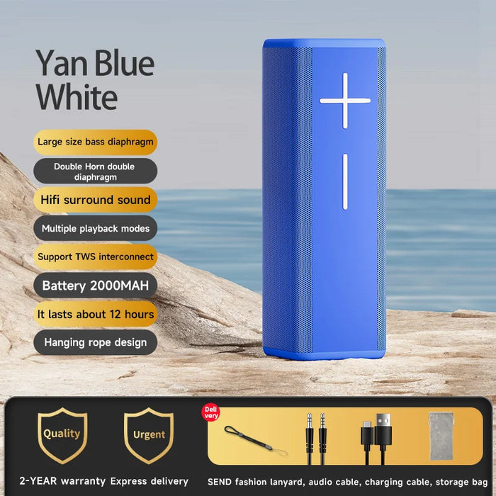 MC V13 TWS Bluetooth Speaker Wireless HiFi Portable Bass Outdoor Music Player TF Card Loudspeaker Home Theater Subwoofer Blue CHINA