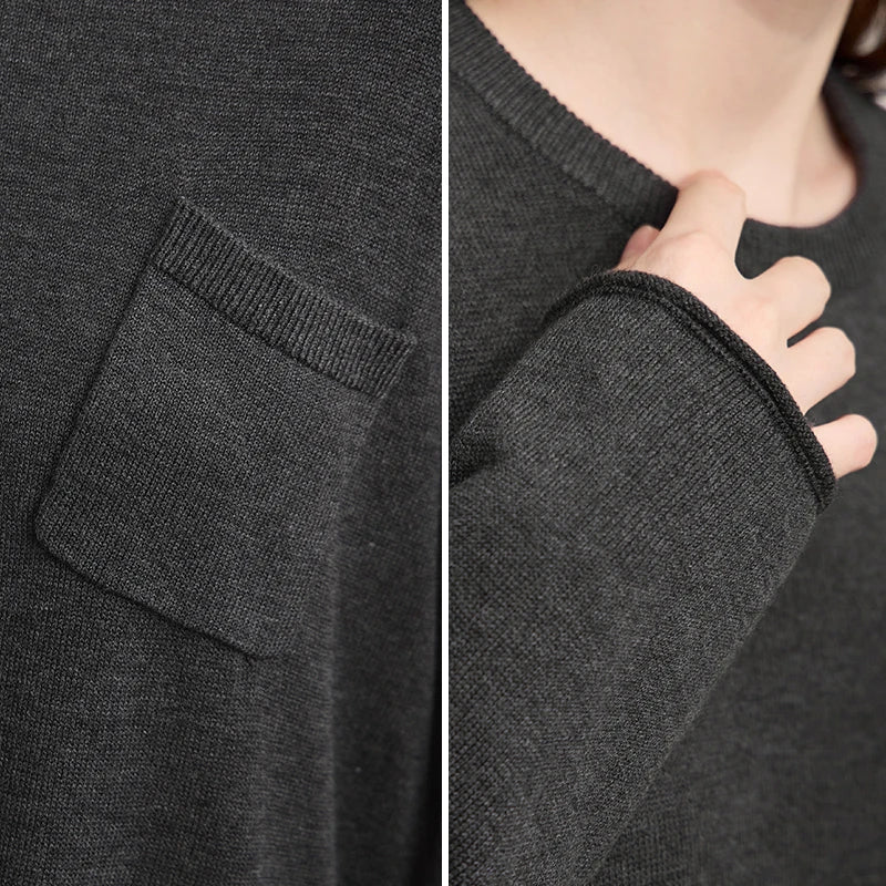 AMI Women's Sweater 2026 Autumn New Casual Knitted Round Neck Top Female Long Sleeve Loose Versatile Sweaters for Women12543085