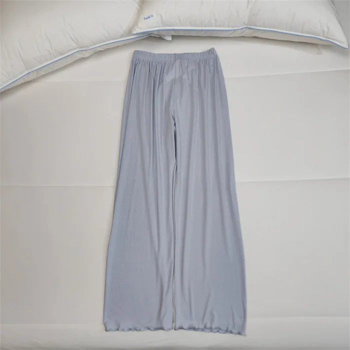 Pajama Pants Sleepwear Women Loungewear Spring Summer Lounge Bottoms Elastic Waist Home Pants Pajama Homewear Loose Trousers