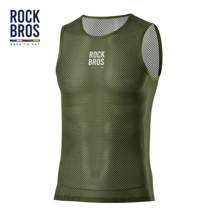 ROCKBROS ROAD TO SKY Summer Cycling Vest Mens Women Comfortable Short Sleeveless Breathable Bike Road MTB Bicycle Clothing Vest Green CHINA