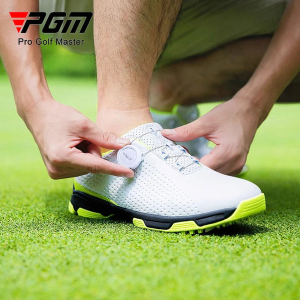 PGM Men's Golf Shoes Summer Breathable Rotating Lace Sneakers XZ095