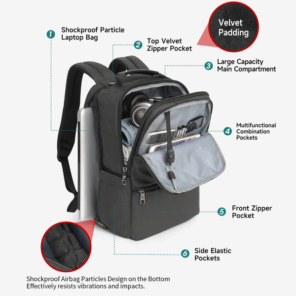 Tigernu Men Expandable Backpack 15.6-19inch Laptop Backpack For Men RFID Anti Theft Bag Travel Bag Schoolbag Cabin Bags Knapsack