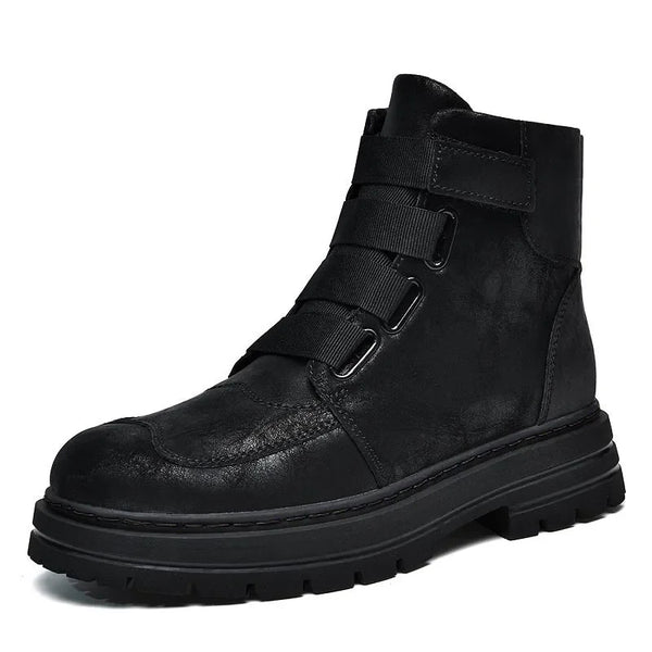 Fashion Genuine Leather Boots With Zipper For Men Women Unisex Winter Yellow Black Plus Big Size 49 50 51