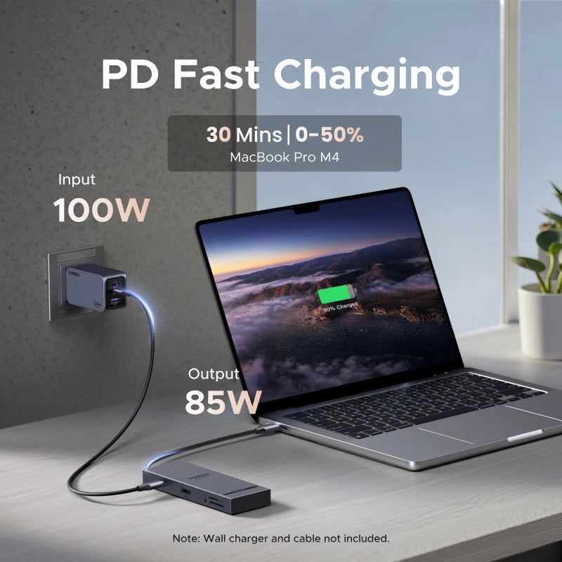 UGREEN USB HUB 8-in-1 Type-C to 4K60Hz HDMI USB-A&C 3.2 Gen 2 10Gbps PD100W SD/TF for MacBook Pro/Air iPad Pro XPS Thinkpad Dock
