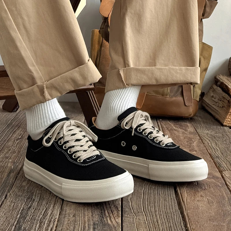 Men's Casual Canvas Shoes Four Seasons New Breathable Light Soft Sole Comfortable Board Shoes Fashion Versatile Walking Sneakers