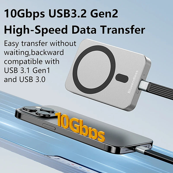 Blueendless 10Gbps Magnetic 2230 2242 2260 2280 M.2 NVME SSD Enclosure Type C USB C DockingStation Hub ជាមួយ 4K 60Hz HDTV PD 100W