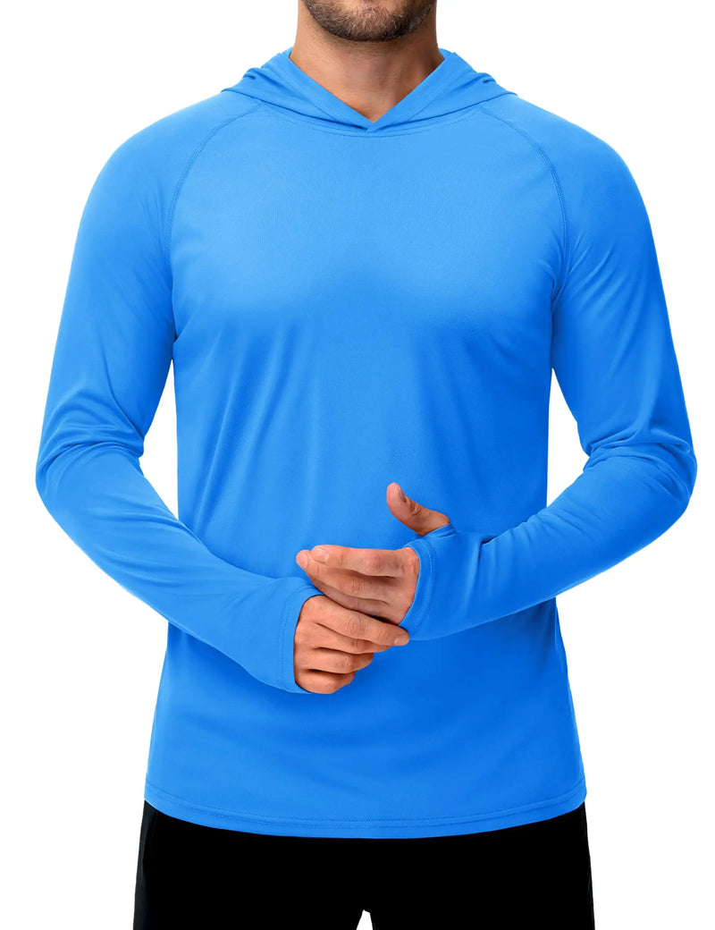 TACVASEN Sun Protection T-Shirts Mens Long Sleeve Hoodie Casual UV-Proof T-Shirts Breathable Lightweight Quick Dry T-Shirts Male