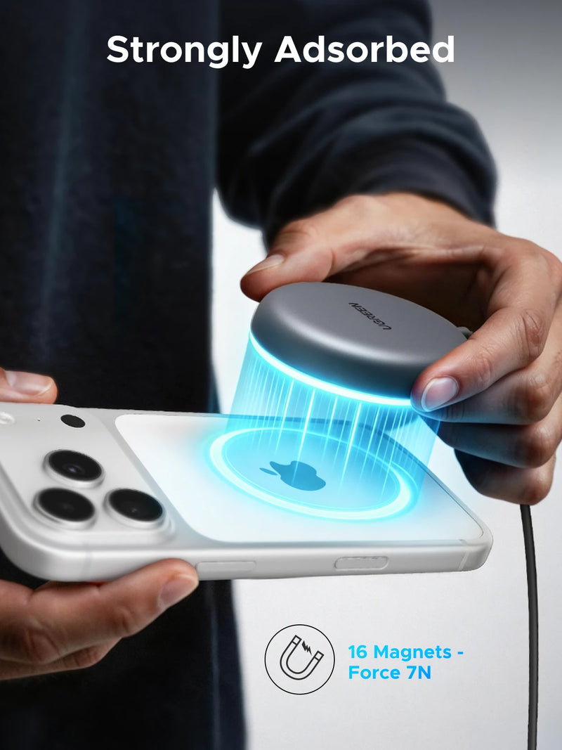 UGREEN Qi2 15W Magnetic Wireless Charger For iPhone 16 15 Pro Max Magnet Induction Charger Wireless Fast Charging Pad