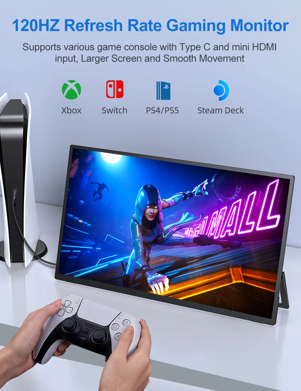 ម៉ូនីទ័រចល័ត UPERFECT ទំហំ 18.5 អ៊ីញ 1080P FHD HDR IPS អេក្រង់កុំព្យូទ័រយួរដៃ HDMI USB C អេក្រង់ខាងក្រៅ ជាមួយឧបករណ៍បំពងសម្លេងពីរ VESA