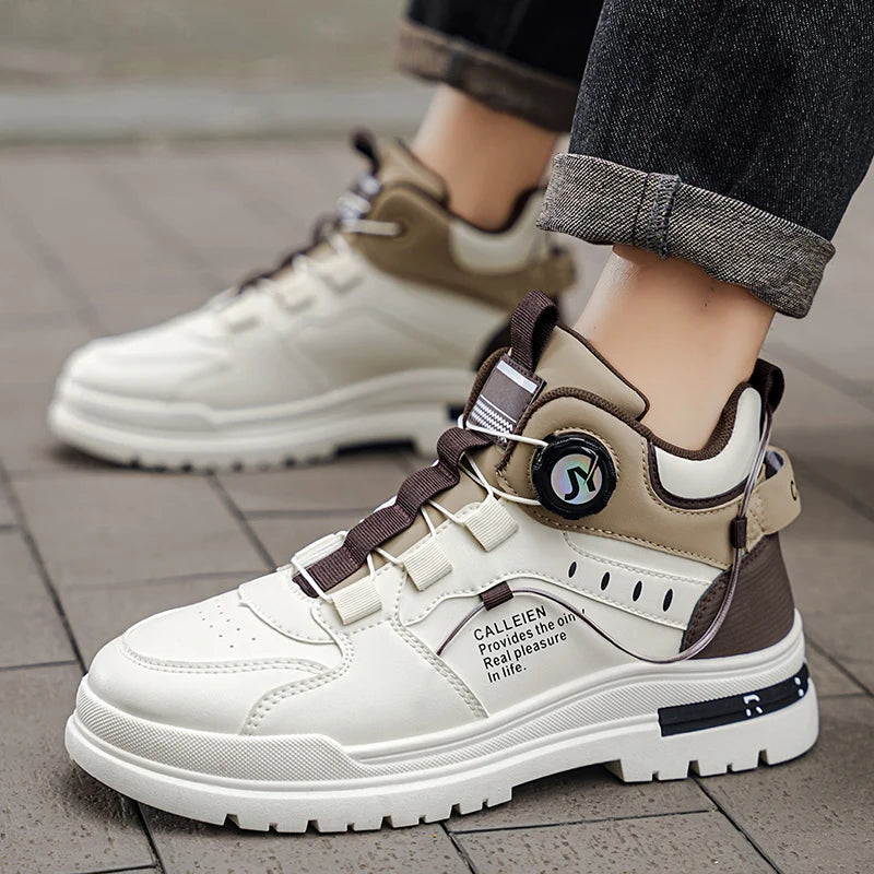 Men's boots four seasons new high-top breathable light soft-sole anti-slip work boots fashion Joker outdoor sports walking shoes